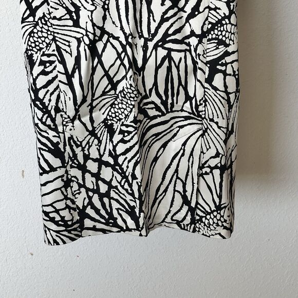 NWT Diane Von Furstenberg 2 Dress Sheath Black & White Silk Pencil Fish Print - Picture 9 of 12